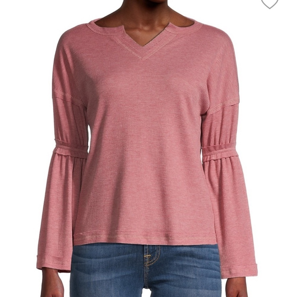 Baea Flare Sleeve Blush Thermal Top. Size XSmall NWT